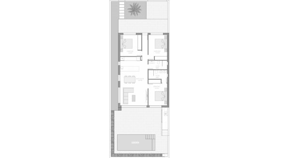 Villa floor plan, 3 bedrooms in VILLAS ALEJANDRA XIV No. 3 (2D)
